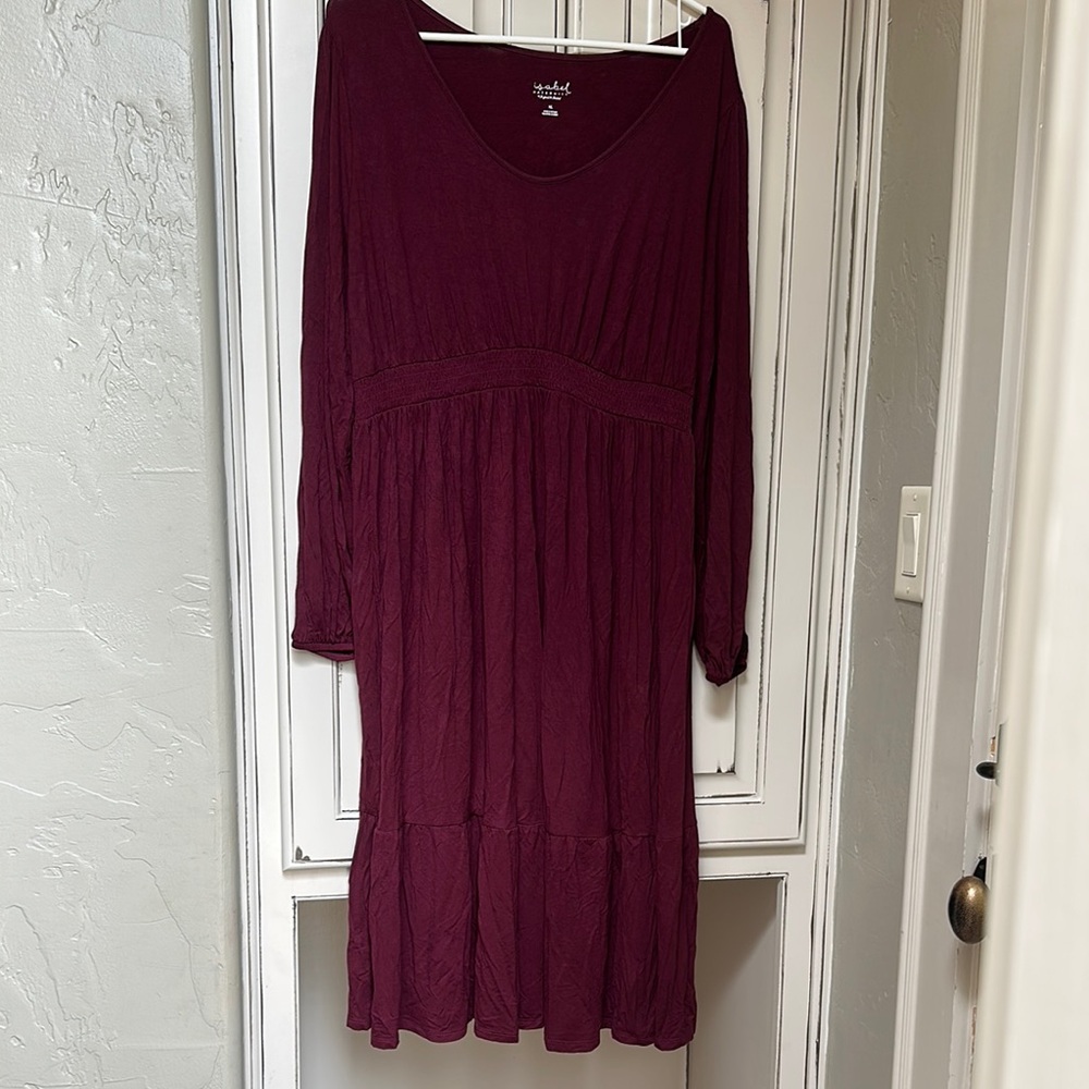 Isabel Maternity by Ingrid & Isabel Red Smocked Sundress with Bishop Sleeves